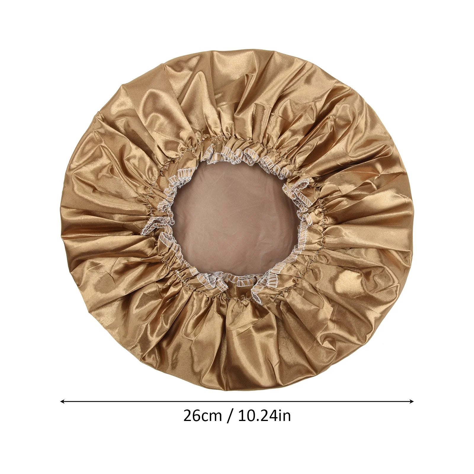 HEQUSIGNS 3 Pcs Satin Shower Cap, Double Layer Washable Shower Cap, Adjustable Elastic Band Bath Cap for Women Girls