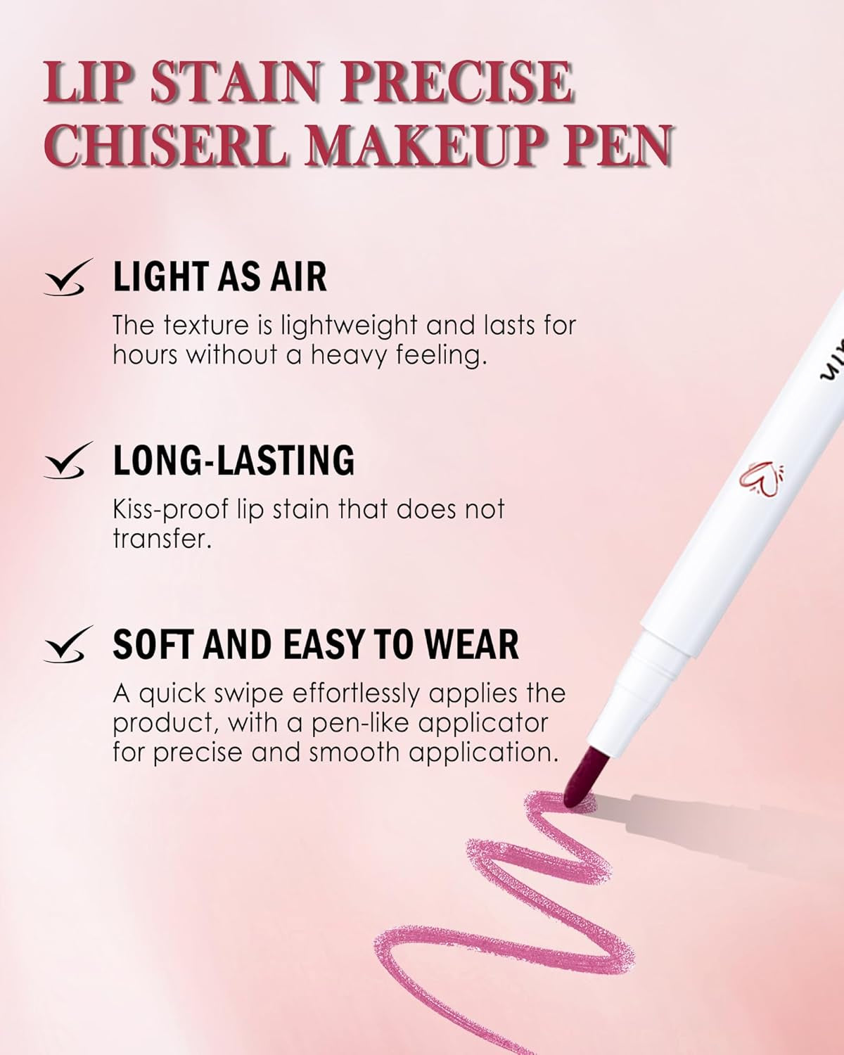 Lip Stain Liner Pen-Hydrating Lip Tint Stain Lip Makeup Tattoo Pencil,Matte Color Look,Longlasting Waterproof Lipstain Lipgloss,Precise Chisel Tip Smooth,Thanksgiving Makeup Gift for Women-01+03+06