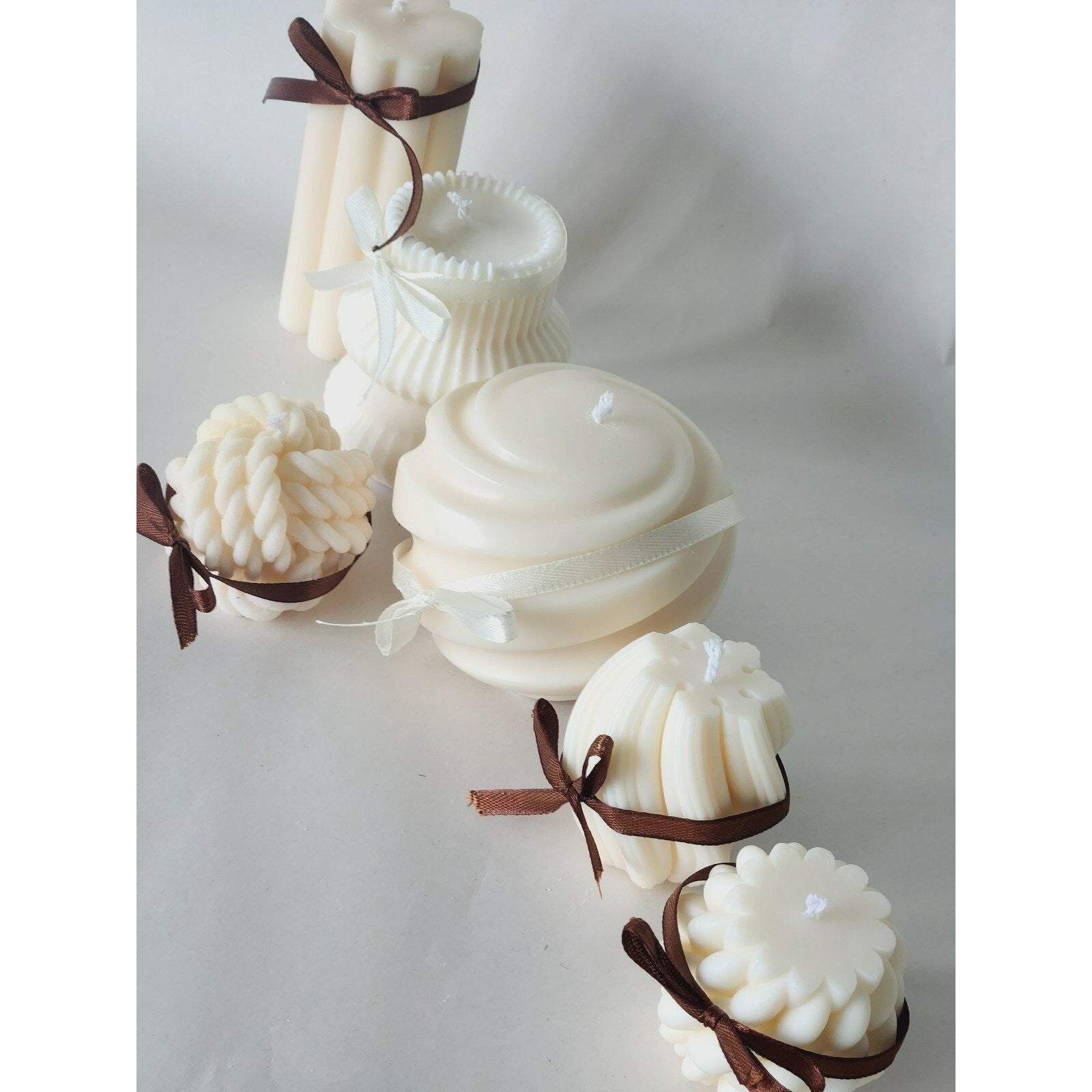 SET of 6 CANDLES SCENTED HANCRAFTED VANILLA & CHOCOLATE HANDMADE AESTHETIC