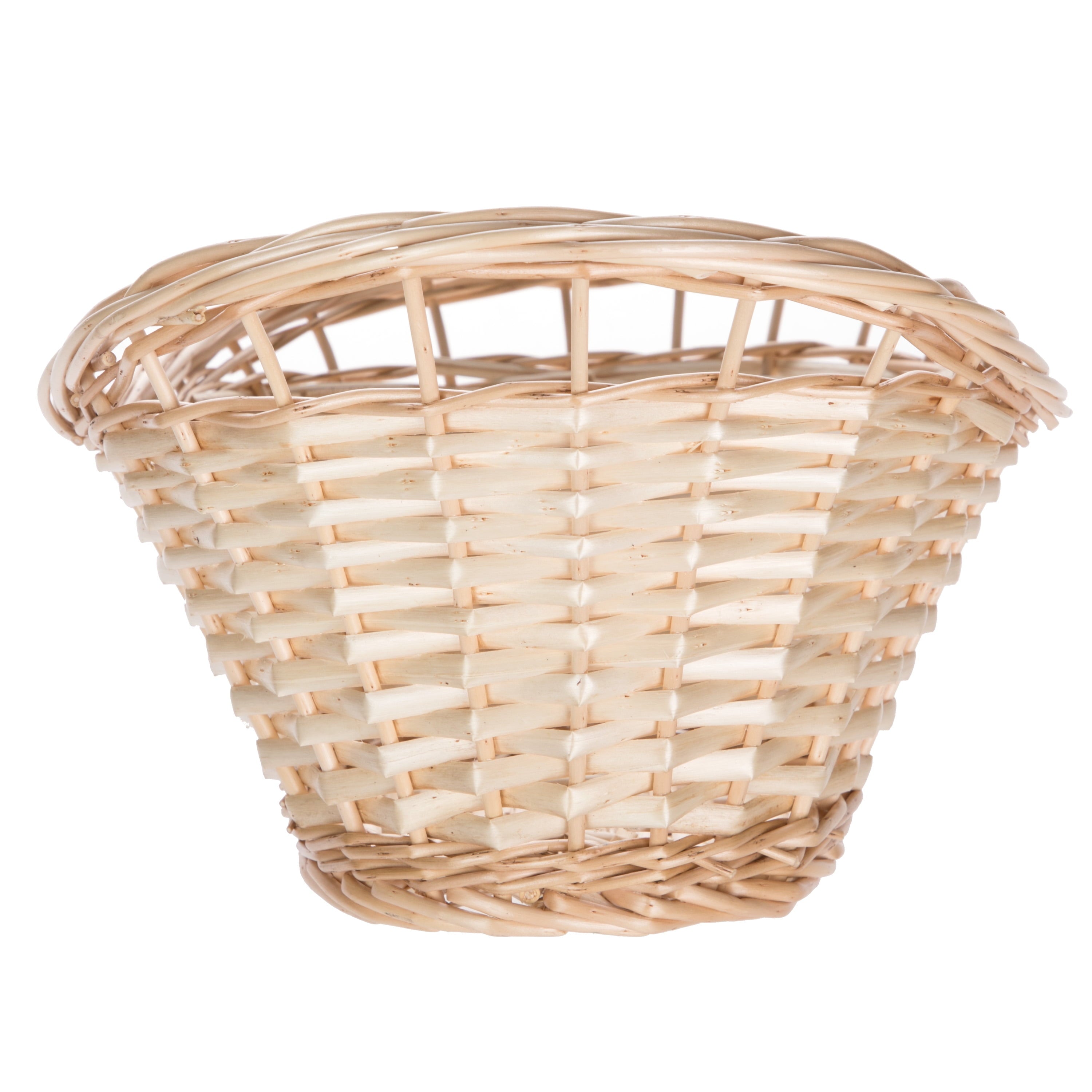 Decorative Oval Split Willow Basket with Cutout Handles, 16.14” L X 11.42” W X 7.08” H