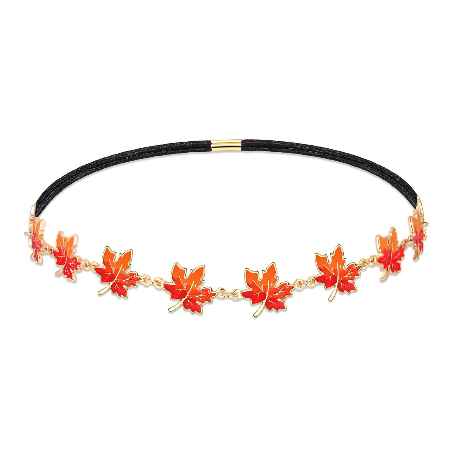 Fall Headband Thanksgiving Headband for Women Autumn Maple Leaf Hair Accessories Stretch Hairband Headpieces for Women Fall Holiday Party Decoration(Maple Leaf)