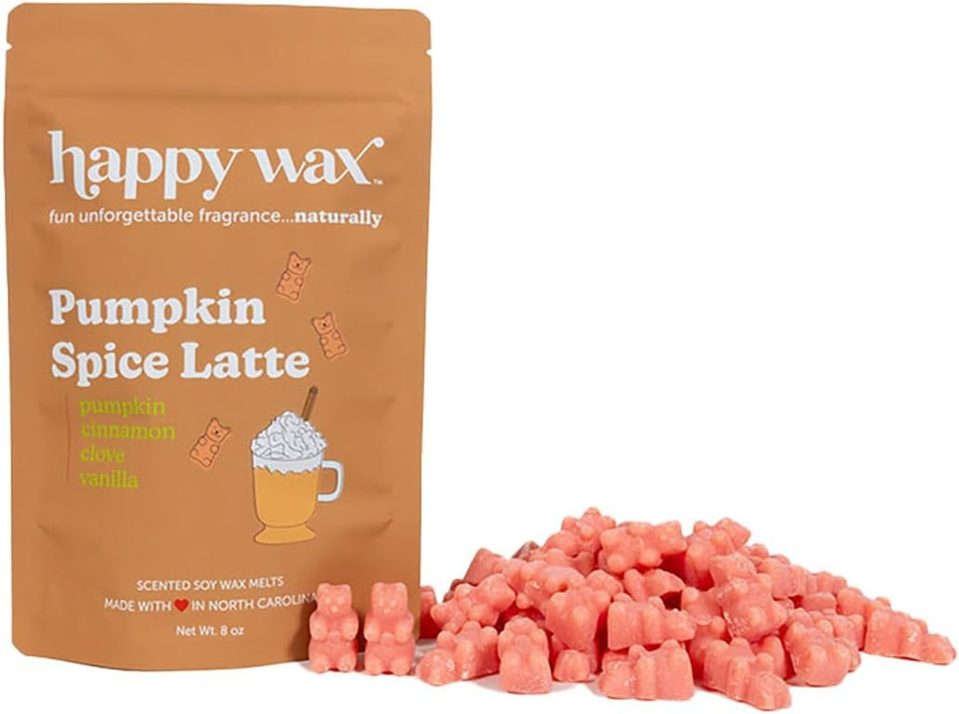 Pumpkin Spice Latte Bear Melts - Natural Fall Scented Soy Wax Infused with Essential Oils for Warmers (8 Oz Pouch)