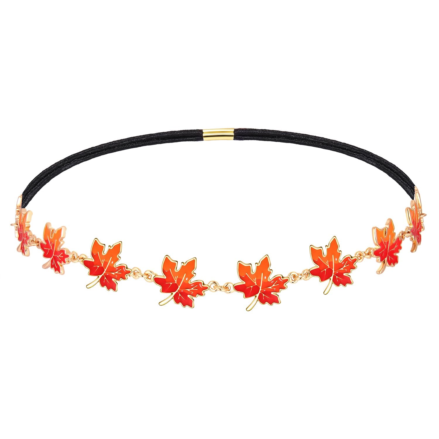 Fall Headband Thanksgiving Headband for Women Autumn Maple Leaf Hair Accessories Stretch Hairband Headpieces for Women Fall Holiday Party Decoration(Maple Leaf)