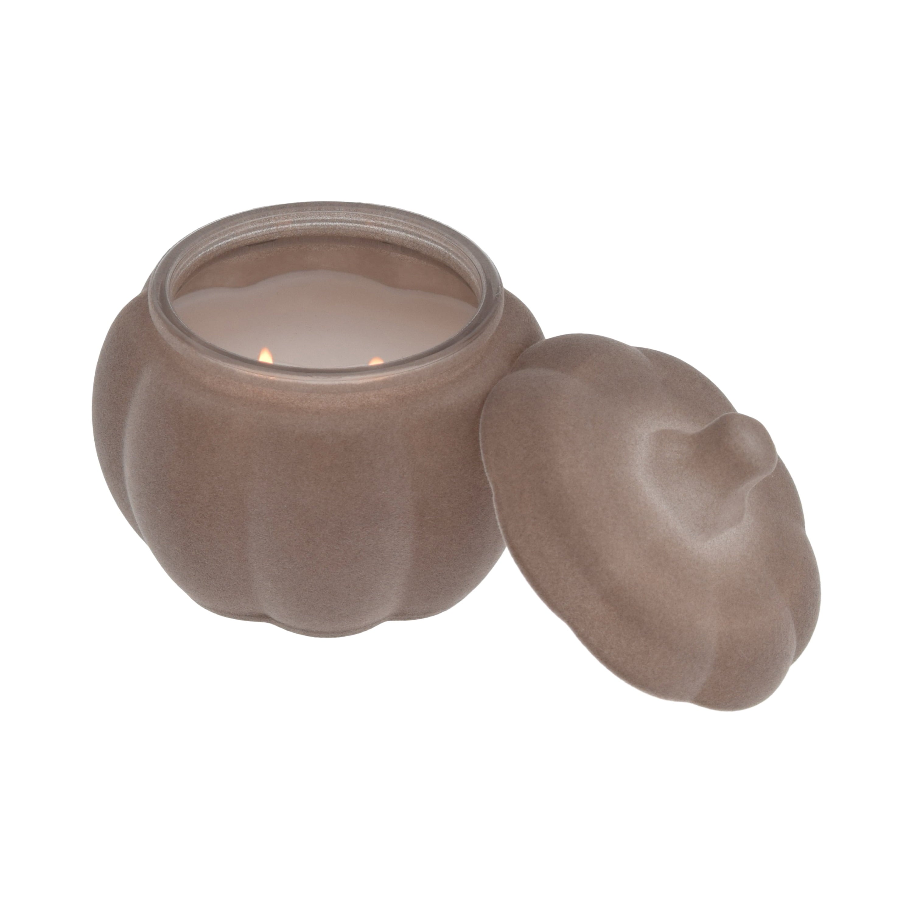 Pumpkin Snickerdoodle Swirl Scented 2-Wick 10Oz (284.3 G) Medium Flocked Pumpkin Jar Candle