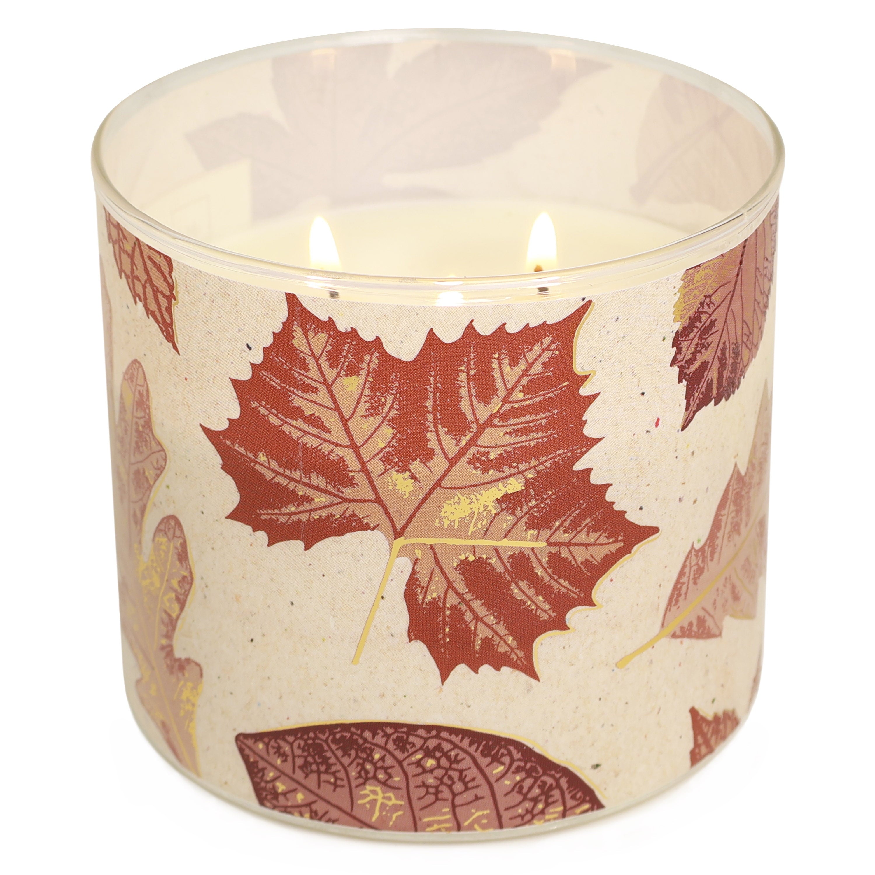 3-Wick Cranberry Mandarin with a Leaf Design, 13-Ounce