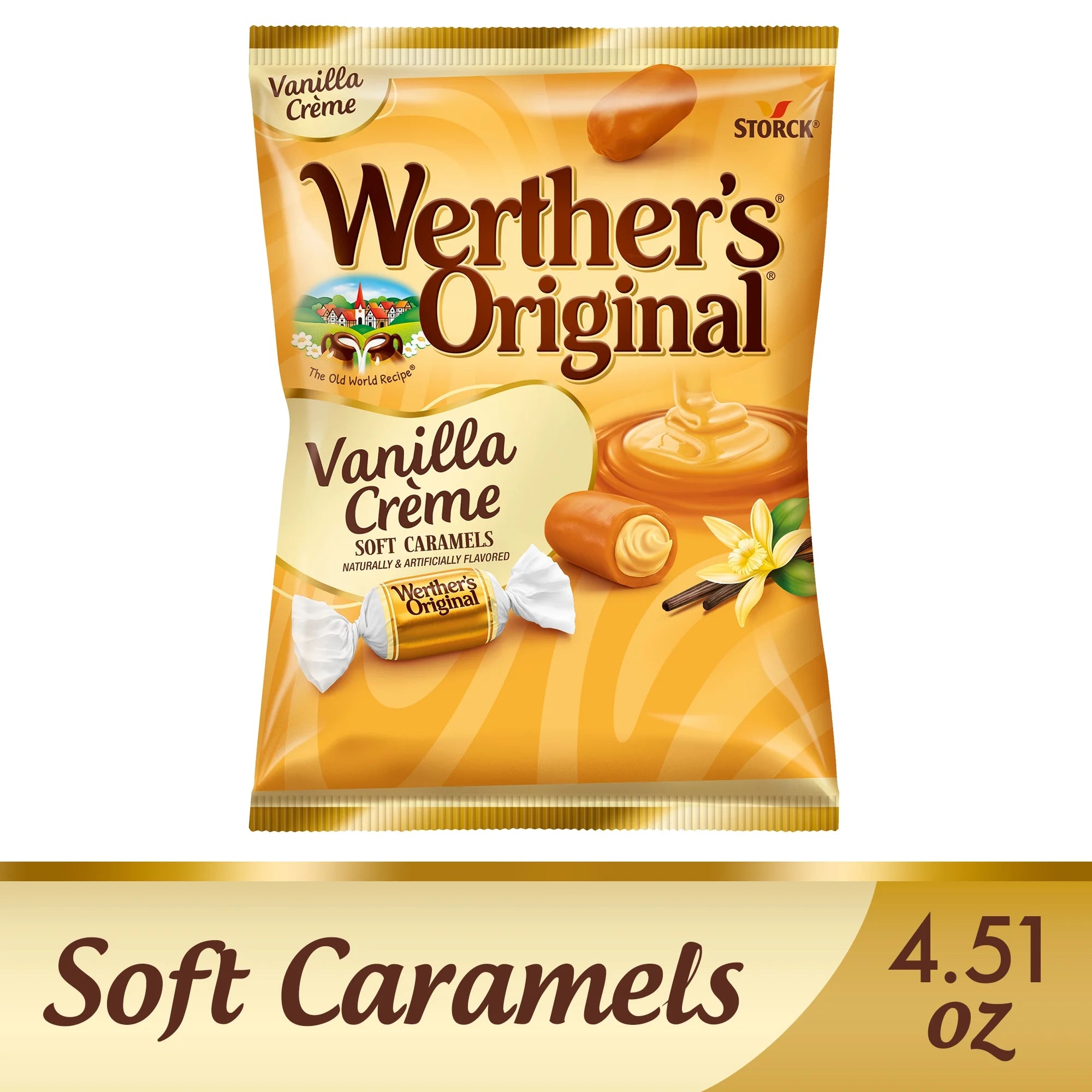 Soft Vanilla Crème Caramel Candy, 4.51 Oz Bag Storck