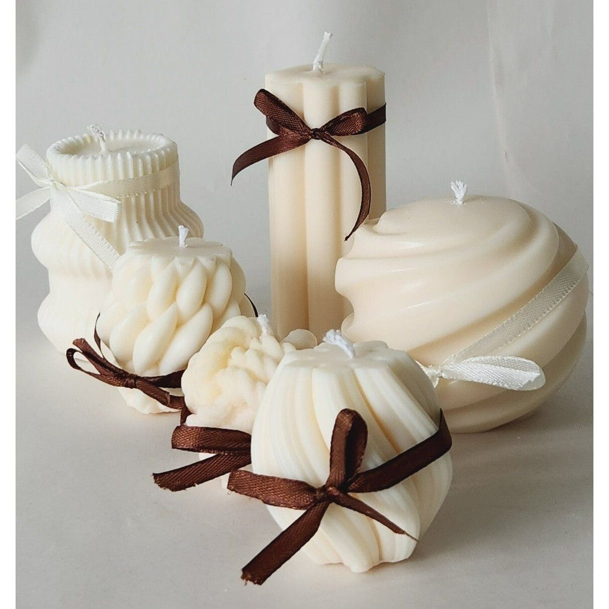 SET of 6 CANDLES SCENTED HANCRAFTED VANILLA & CHOCOLATE HANDMADE AESTHETIC