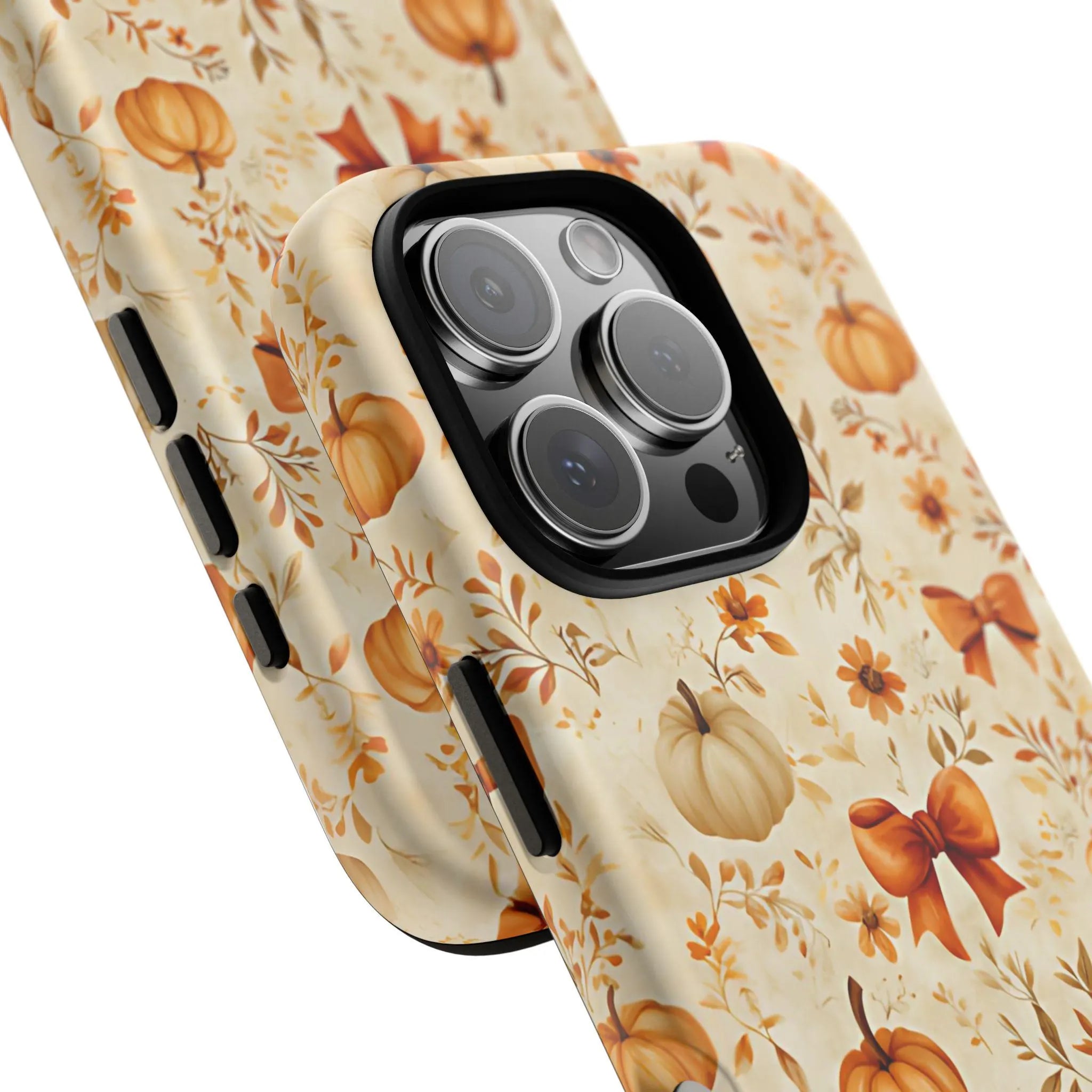 Pumpkin and Bows Phone Case, Halloween Gift, Fall Accessories, Iphone 16 15 14 13 12 11 Pro Max 8 Plus, Samsung Galaxy S23 S22 S20 Ultra