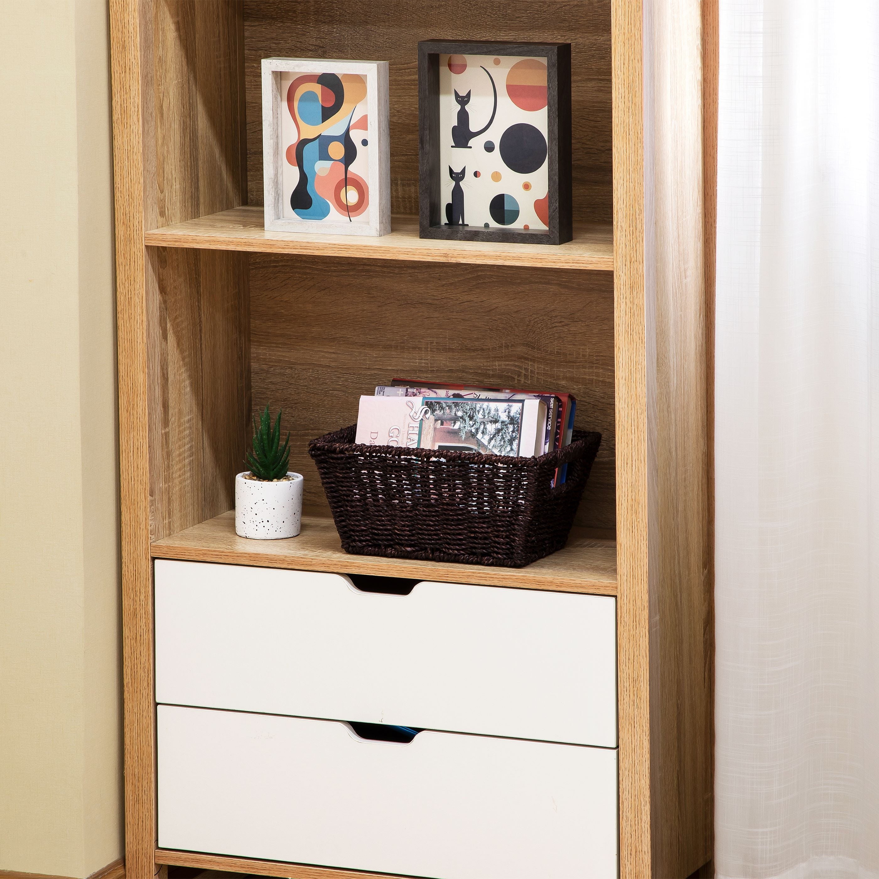 (6 Pack)  Espresso Handwoven Seagrass Basket, Rectangle