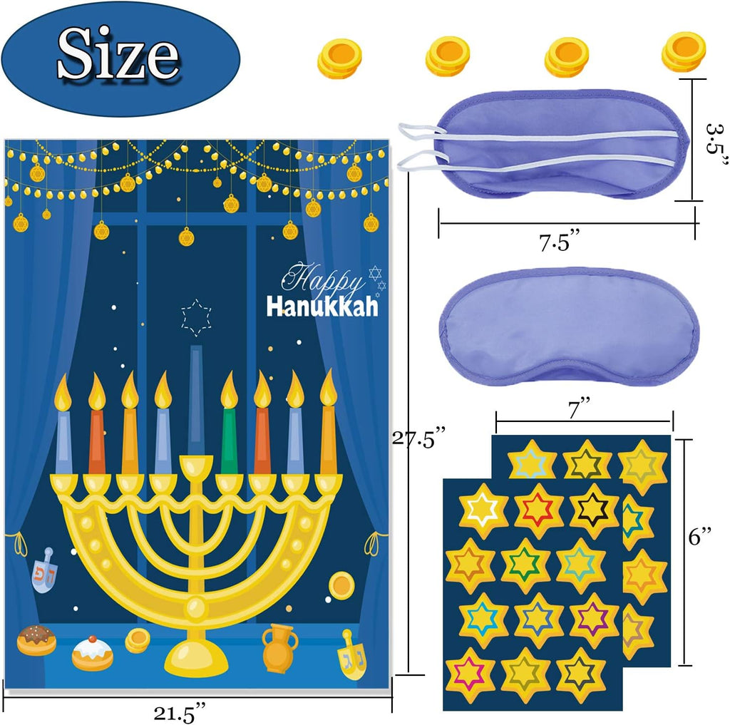 Hanukkah Games: Pin the Star on the Menorah & Chanukah Party Decorations