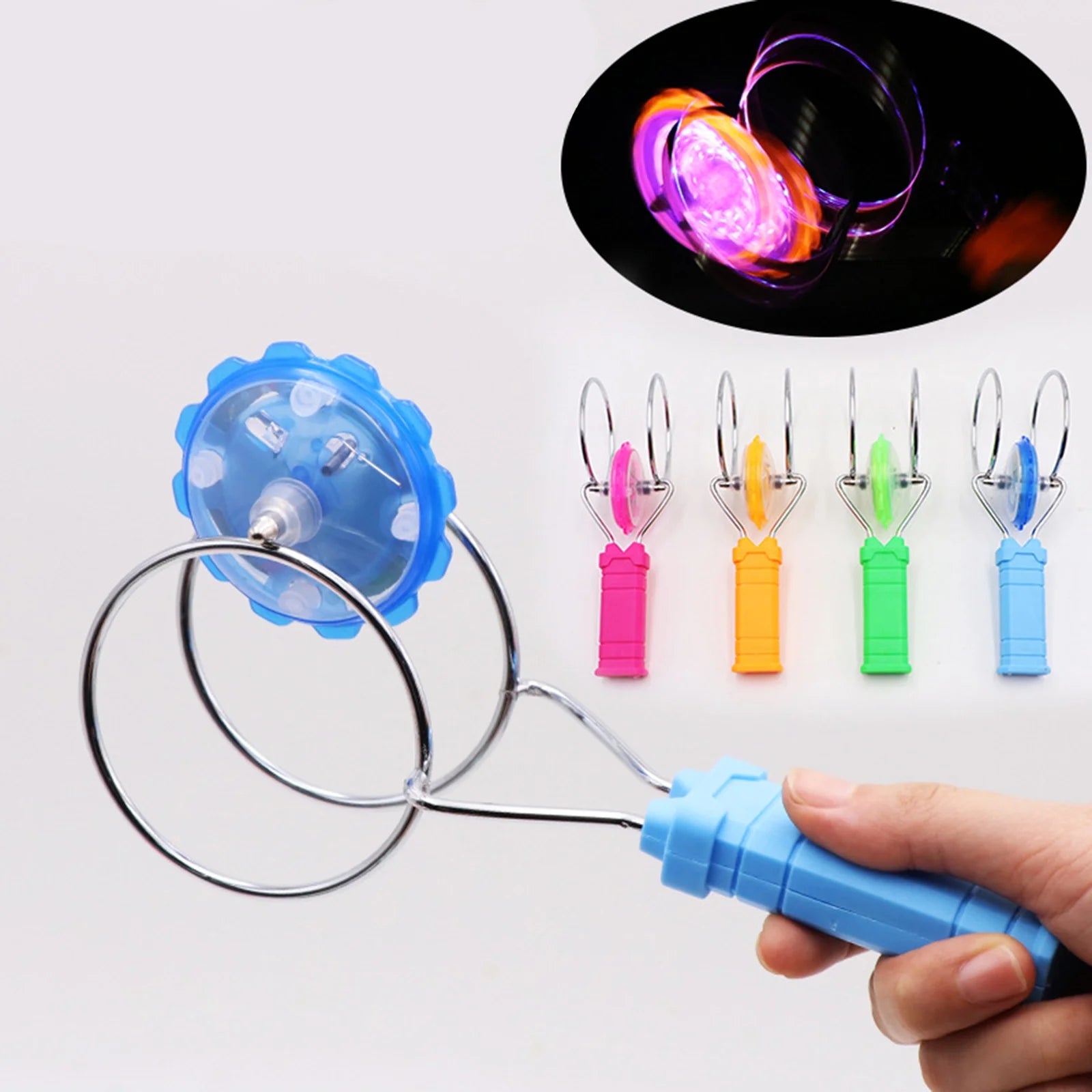 Magnetic Gyro Wheel LED Flashing Spinning Top Magic Spinning Top Rail Rolling Flywheel Yoyo Ball Toy for Kids Gifts