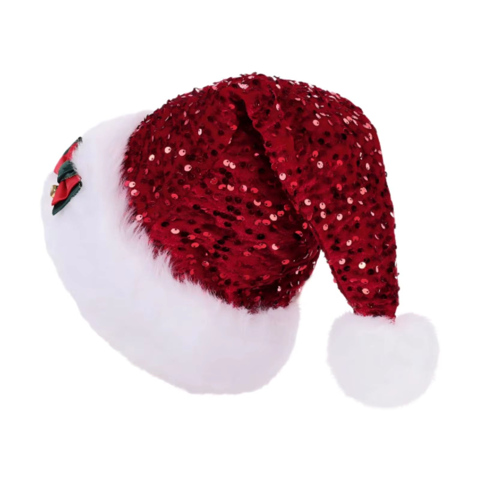 Christmas Hat Xmas Hat Headgear Christmas Costume Accessories Party Hat Sequin Santa Claus Hat for Festival Cosplay Nightclub