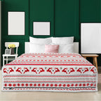 Christmas Blanket Holiday Theme Print Warm Sherpa Fleece Throw Sofa Couch Bed