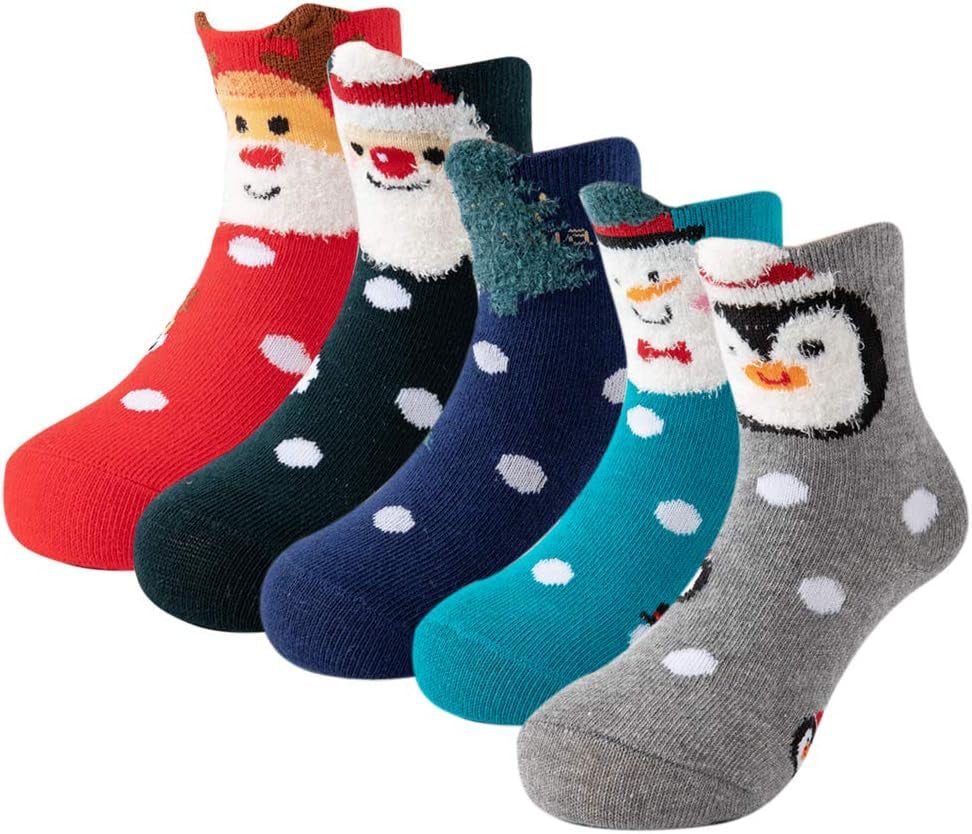 Unisex Kids Cartoon Christmas Winter Cute Socks Children Toddler Girls Boys Xmas Funny Winter Warm Socks
