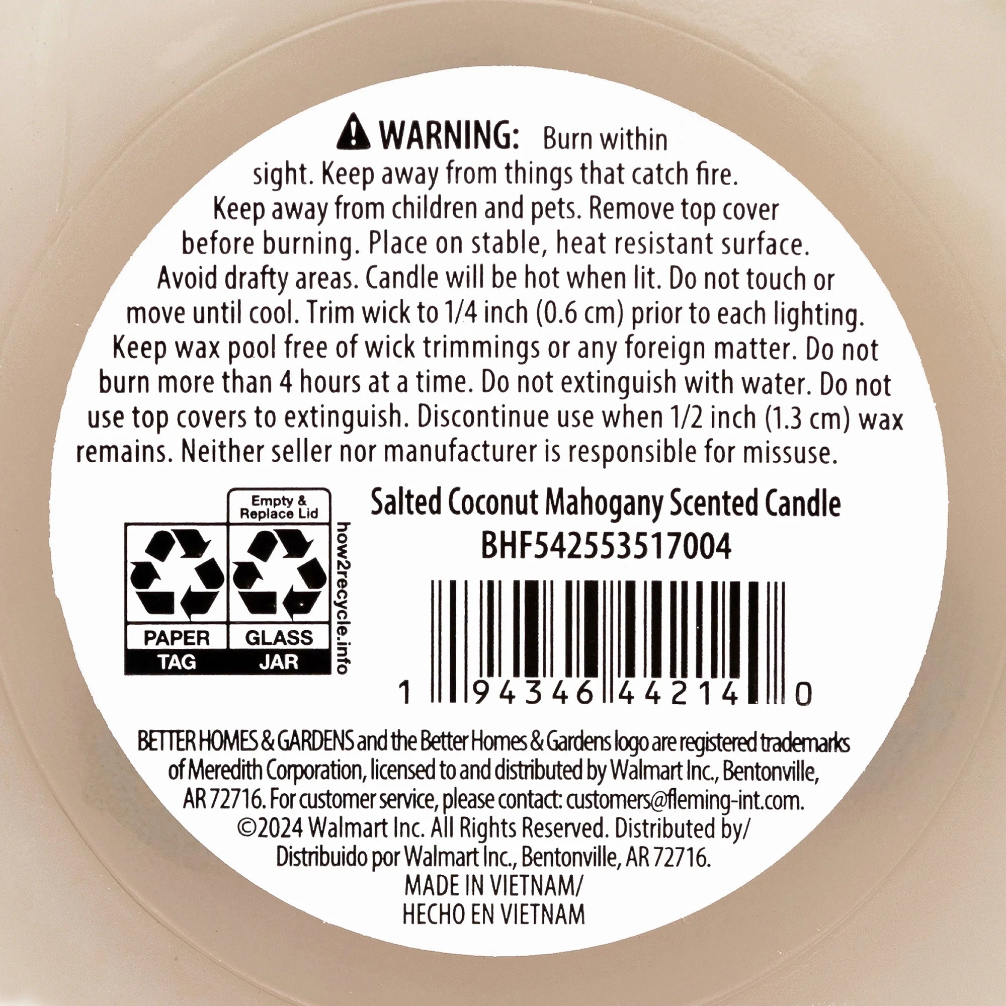 Better Homes and Gardens 3-Wick Pumpkin Jar Candle, Salted Coconut Mahogany, 30 Oz