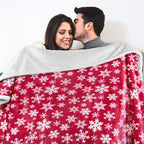 Christmas Blanket Holiday Theme Print Warm Sherpa Fleece Throw Sofa Couch Bed