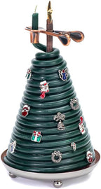 80-Hour Christmas Tree Candle with 14 Charms, Eco-Friendly Natural Beeswax with Cotton Wick