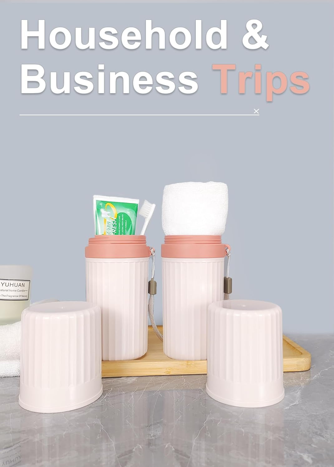 Toothbrush Travel Case, Pink Travel Toothbrush Cup Holder for Toothbrush and Toothpaste, Portable Travel Toothbrush Container for Traveling Camping Business School
