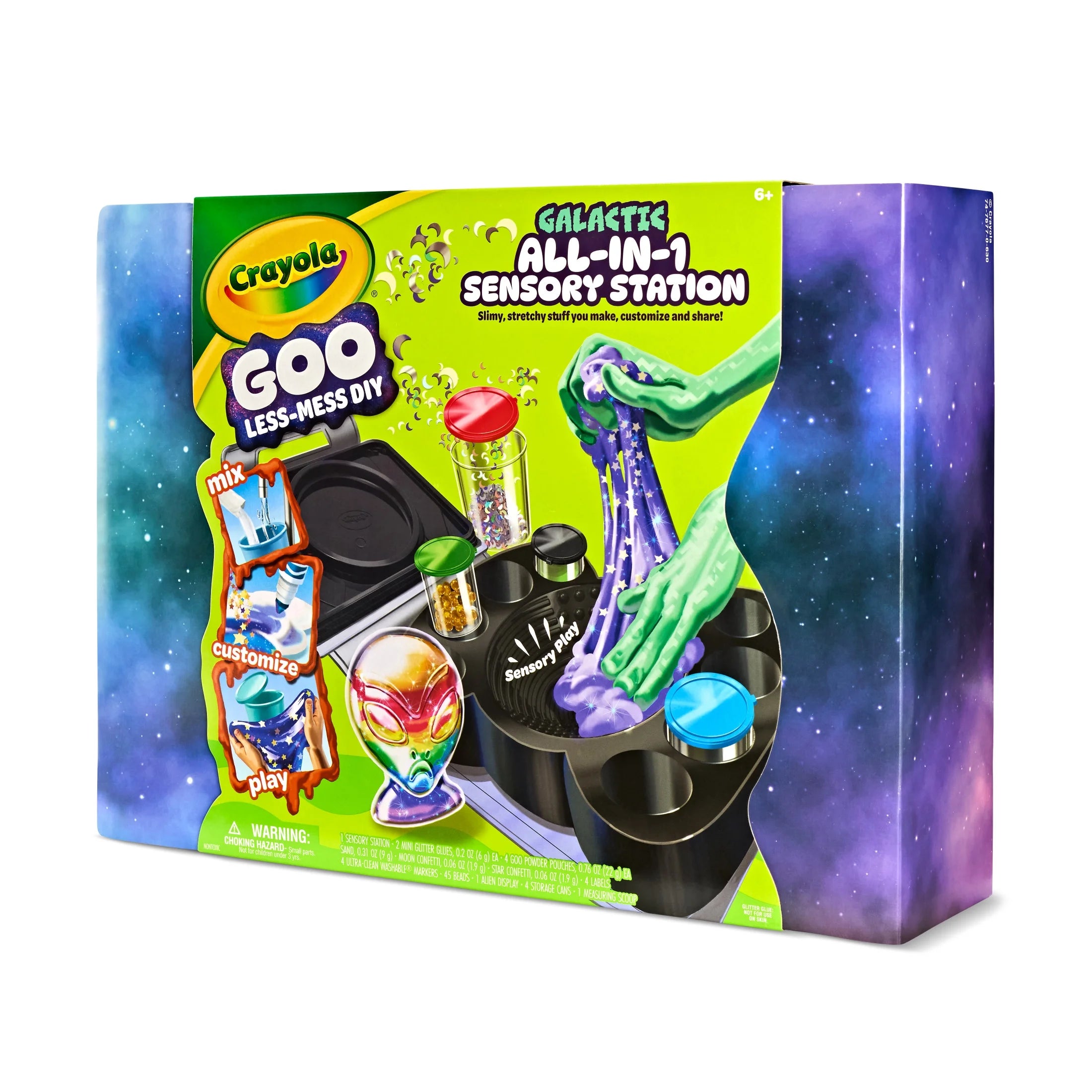 Goo All-In-1 Sensory Station, Galactic Slime Making Kit for Kids, Holiday Gift for Kids, Less Mess, DIY Arts & Crafts Set, Christmas Toy, Ages 6 & Up