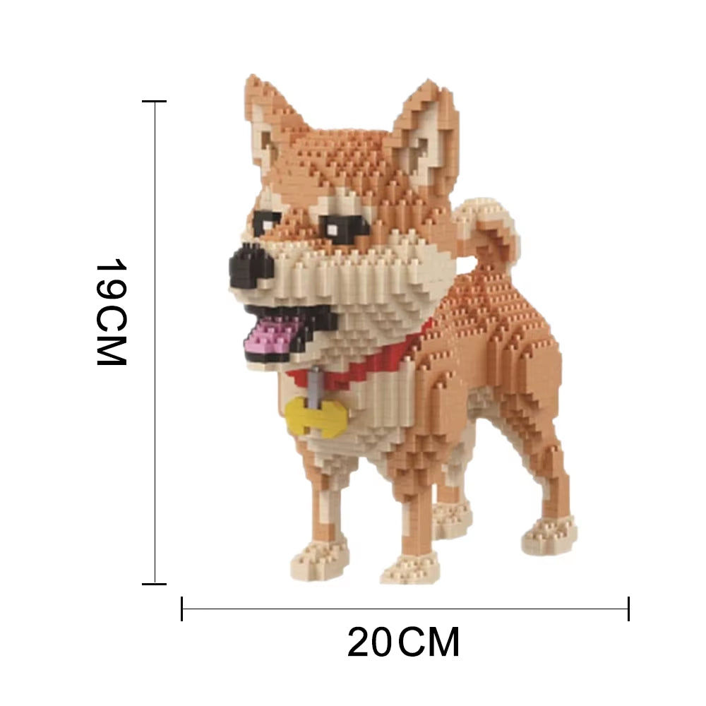 Dachshund Dog Model Micro Mini Building Blocks Set Educational Recreation Toys Pet Lover Gift Decoration Bricks