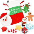 9 Pack Christmas Stocking Dog Toys, Xmas Toys Gift for Puppies Small Large Dogs