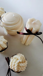 SET of 6 CANDLES SCENTED HANCRAFTED VANILLA & CHOCOLATE HANDMADE AESTHETIC