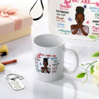 3 Pcs Christian Gifts for African American Women Bible Verse Makeup Bag Christian Pencil Pouch 11 Oz Religious Coffee Mug Inspirational Keychain Faith Based You Are Loved Gifts