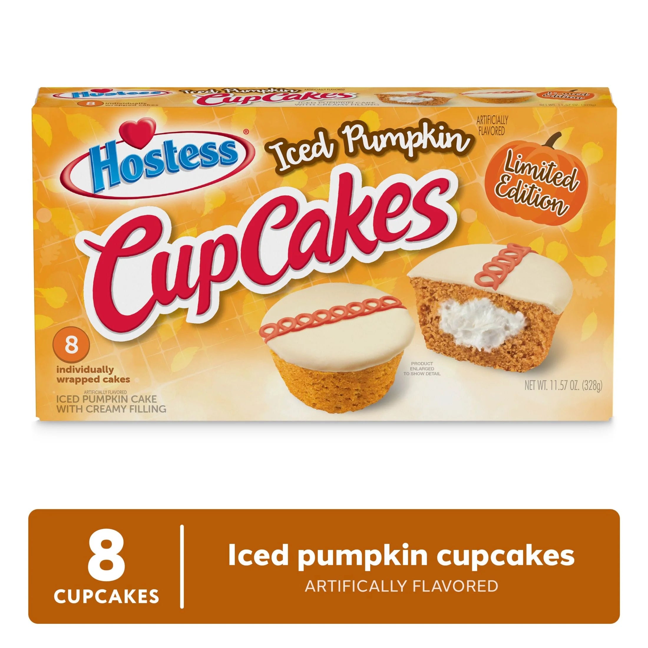 Iced Pumpkin Flavored Cupcakes, 8 Count, 12.7 Oz