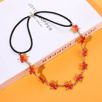Fall Headband Thanksgiving Headband for Women Autumn Maple Leaf Hair Accessories Stretch Hairband Headpieces for Women Fall Holiday Party Decoration(Maple Leaf)
