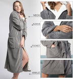 Hooded Herringbone Women'S Soft Spa Long Kimono Bathrobe,Comfy Full Length Warm Nightdress