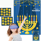 Hanukkah Games: Pin the Star on the Menorah & Chanukah Party Decorations