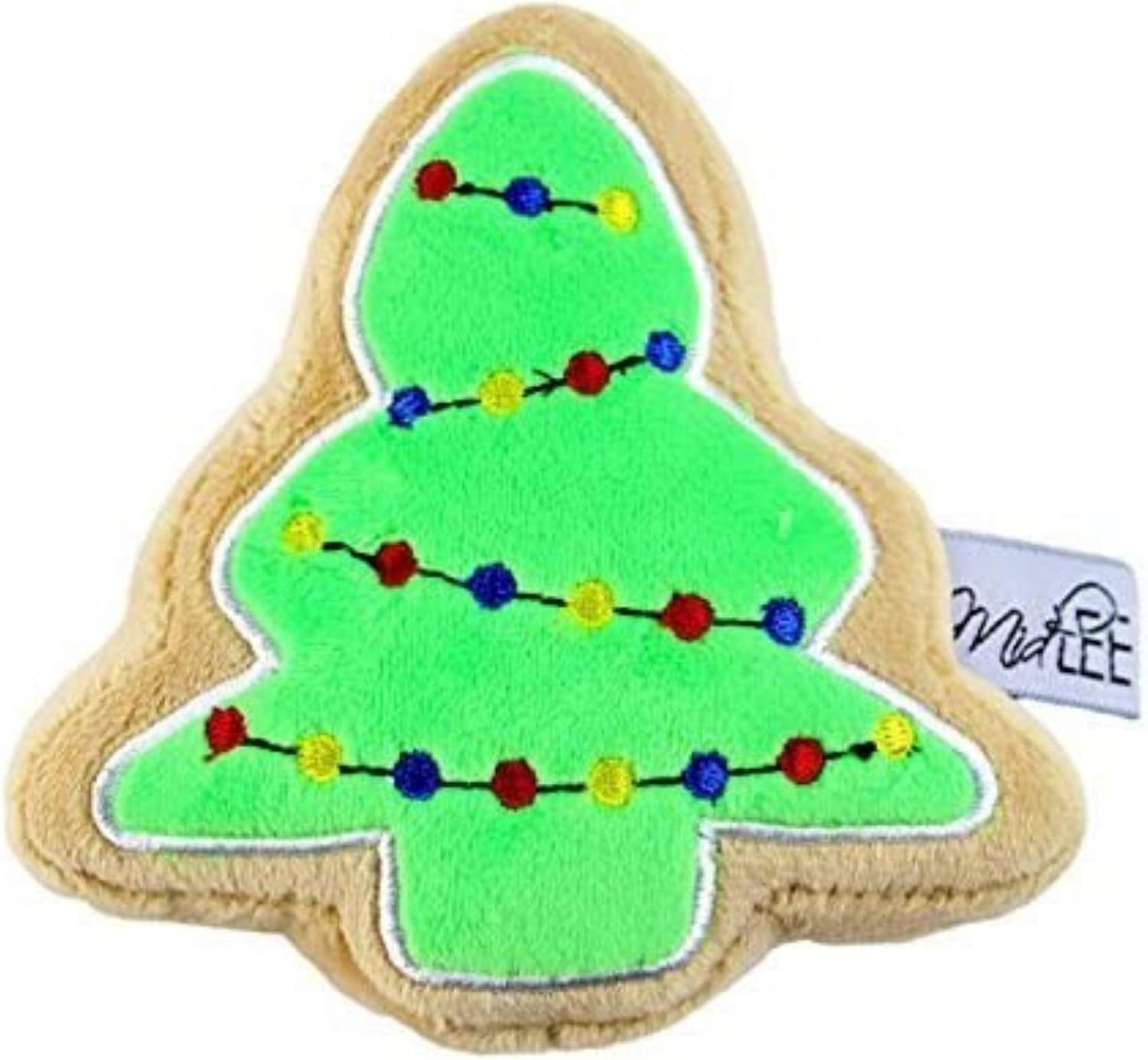 Christmas Sugar Cookie Plush Dog Toy (Christmas Tree, Large)- Squeaky Holiday Pet Gift Toy