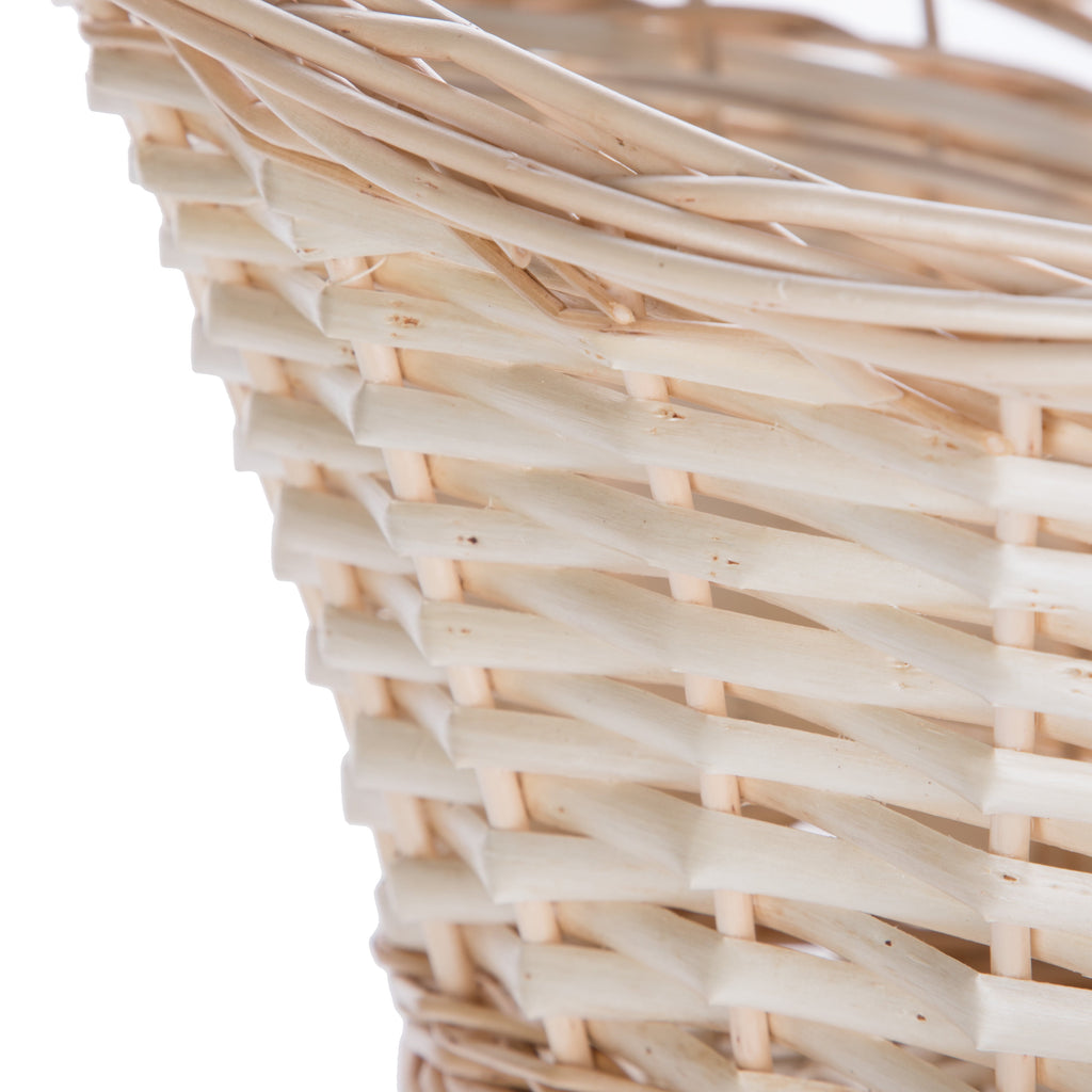 Decorative Oval Split Willow Basket with Cutout Handles, 16.14” L X 11.42” W X 7.08” H