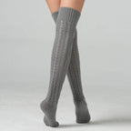 Women'S Cable Knit Thigh High Boot Socks Extra Long Winter Stockings Leg Warmers