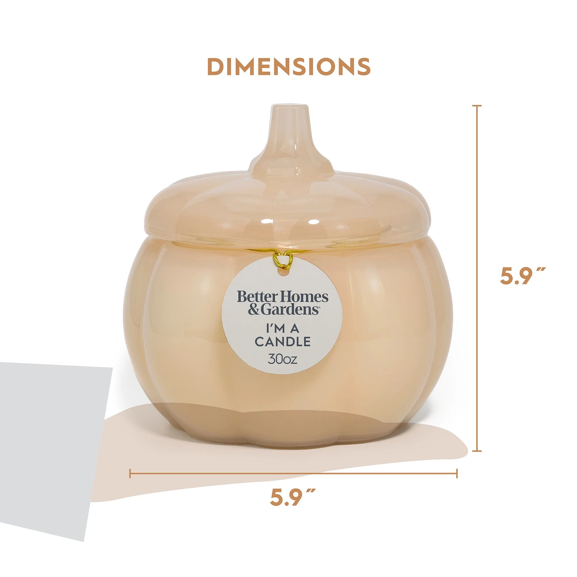 Better Homes and Gardens 3-Wick Pumpkin Jar Candle, Salted Coconut Mahogany, 30 Oz