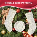 Unique Ivory White Knitted Holiday Stockings, (18" 4PCS)