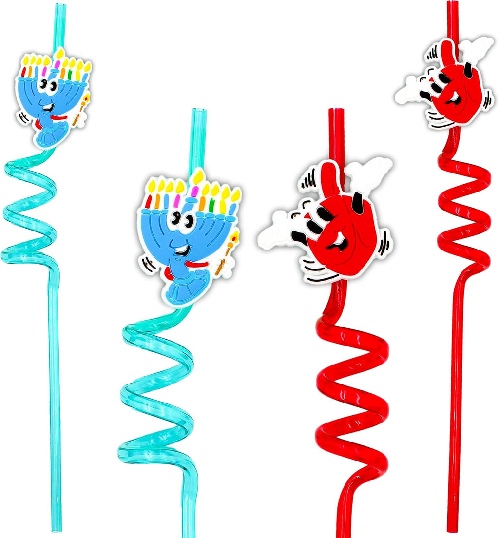 Menorah Hanukkah Straws (4pcs)
