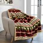 Christmas Blanket Holiday Theme Print Warm Sherpa Fleece Throw Sofa Couch Bed