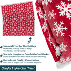 Christmas Blanket Holiday Theme Print Warm Sherpa Fleece Throw Sofa Couch Bed