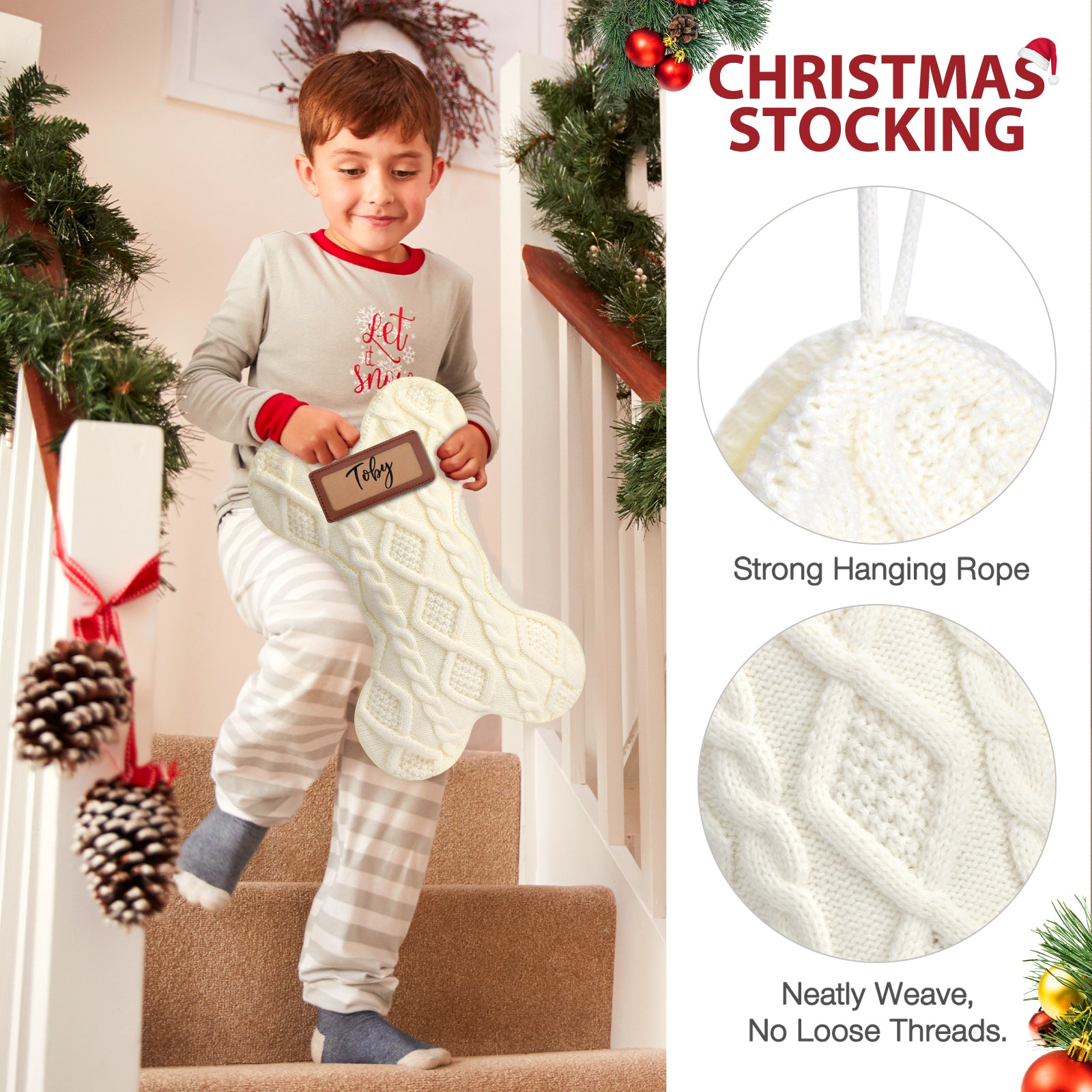 Doggie Bone Christmas Stocking (3pcs 18inch )