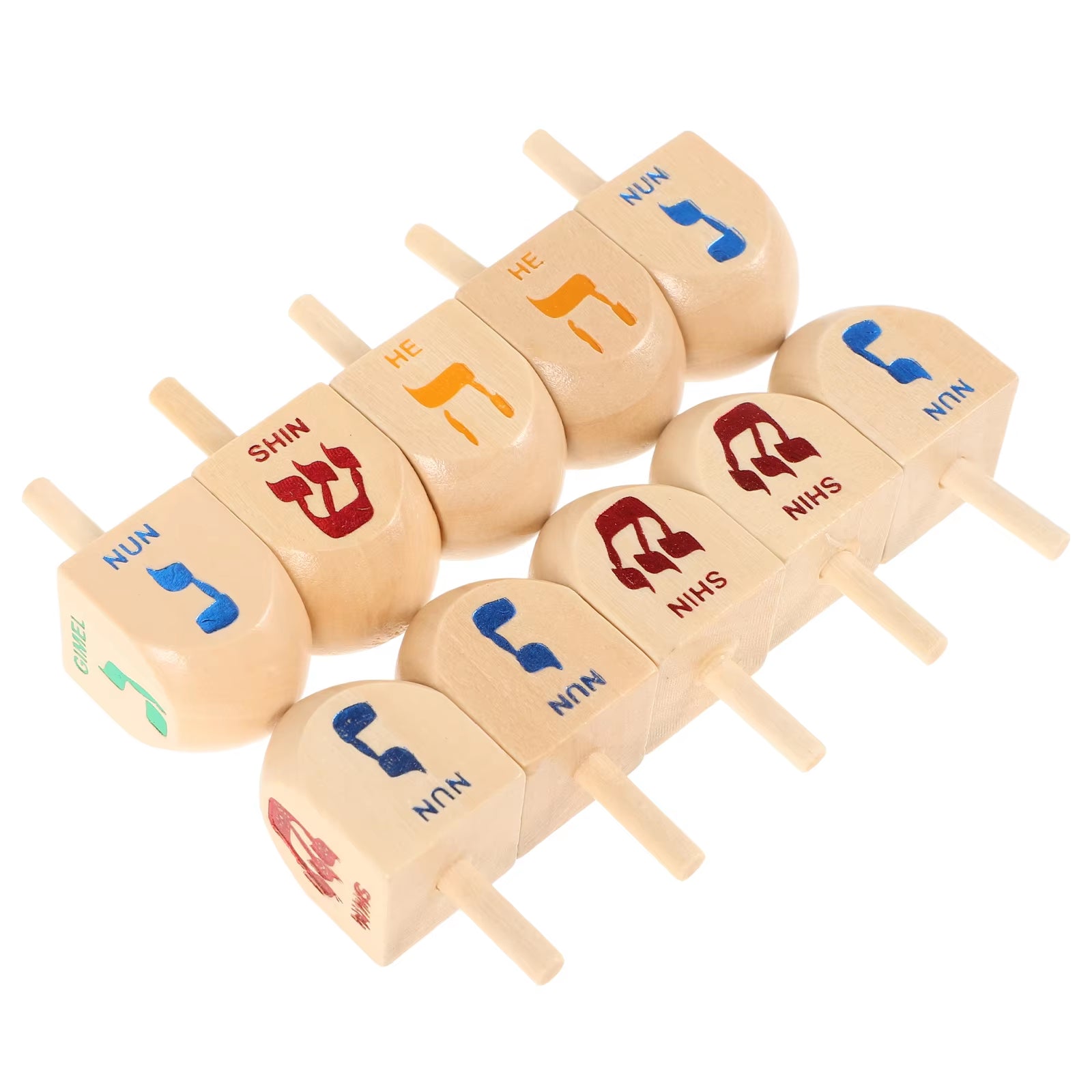 Wooden Spinning Dreidel (10pcs)