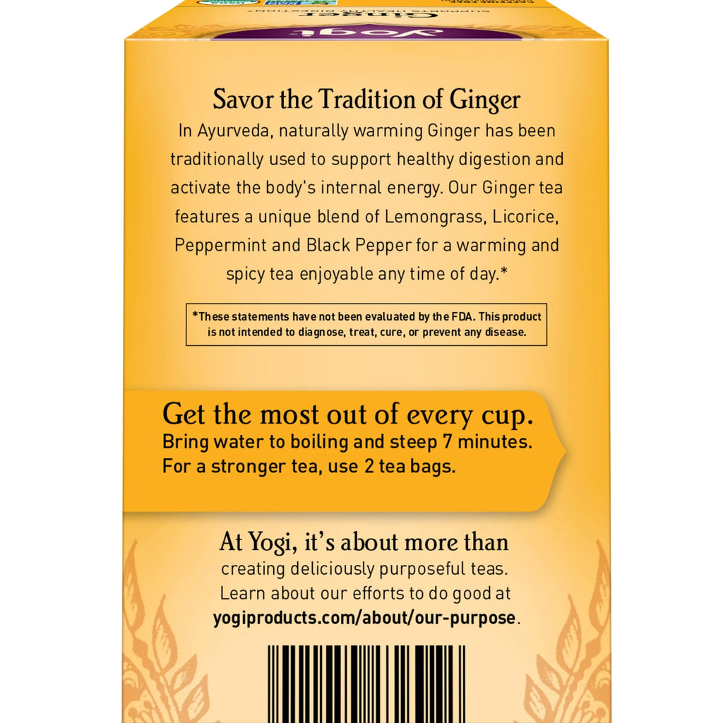 Tea Ginger, Caffeine-Free Organic Herbal Tea Bags, 16 Count