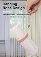 Toothbrush Travel Case, Pink Travel Toothbrush Cup Holder for Toothbrush and Toothpaste, Portable Travel Toothbrush Container for Traveling Camping Business School