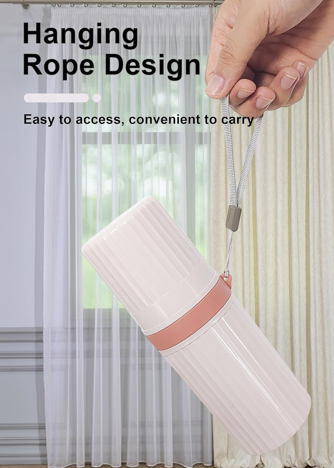 Toothbrush Travel Case, Pink Travel Toothbrush Cup Holder for Toothbrush and Toothpaste, Portable Travel Toothbrush Container for Traveling Camping Business School