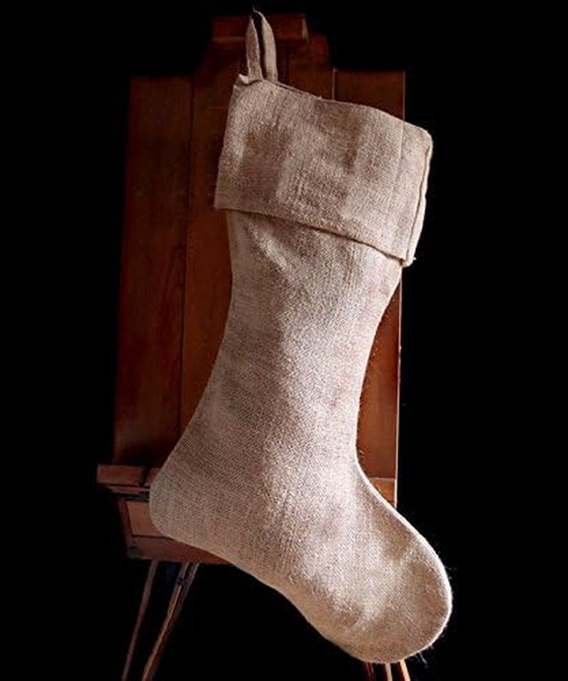 Burlap Jute Holidays Christmas Stockings - Pack of 6 - Natural Burlap (10" 24" H X 14" Foot)