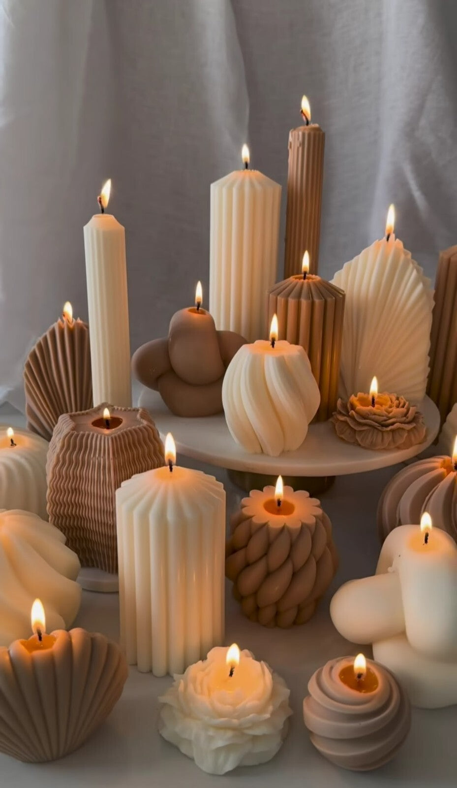 SET of 6 CANDLES SCENTED HANCRAFTED VANILLA & CHOCOLATE HANDMADE AESTHETIC