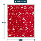 Christmas Blanket Holiday Theme Print Warm Sherpa Fleece Throw Sofa Couch Bed