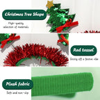 Christmas Tree Headbands Happy Christmas Hairbands Green Glitter Hair Hoop Bow Red Ribbon Design Xmas Hair Band Festival Headwear Hair Accessories for Christmas Party