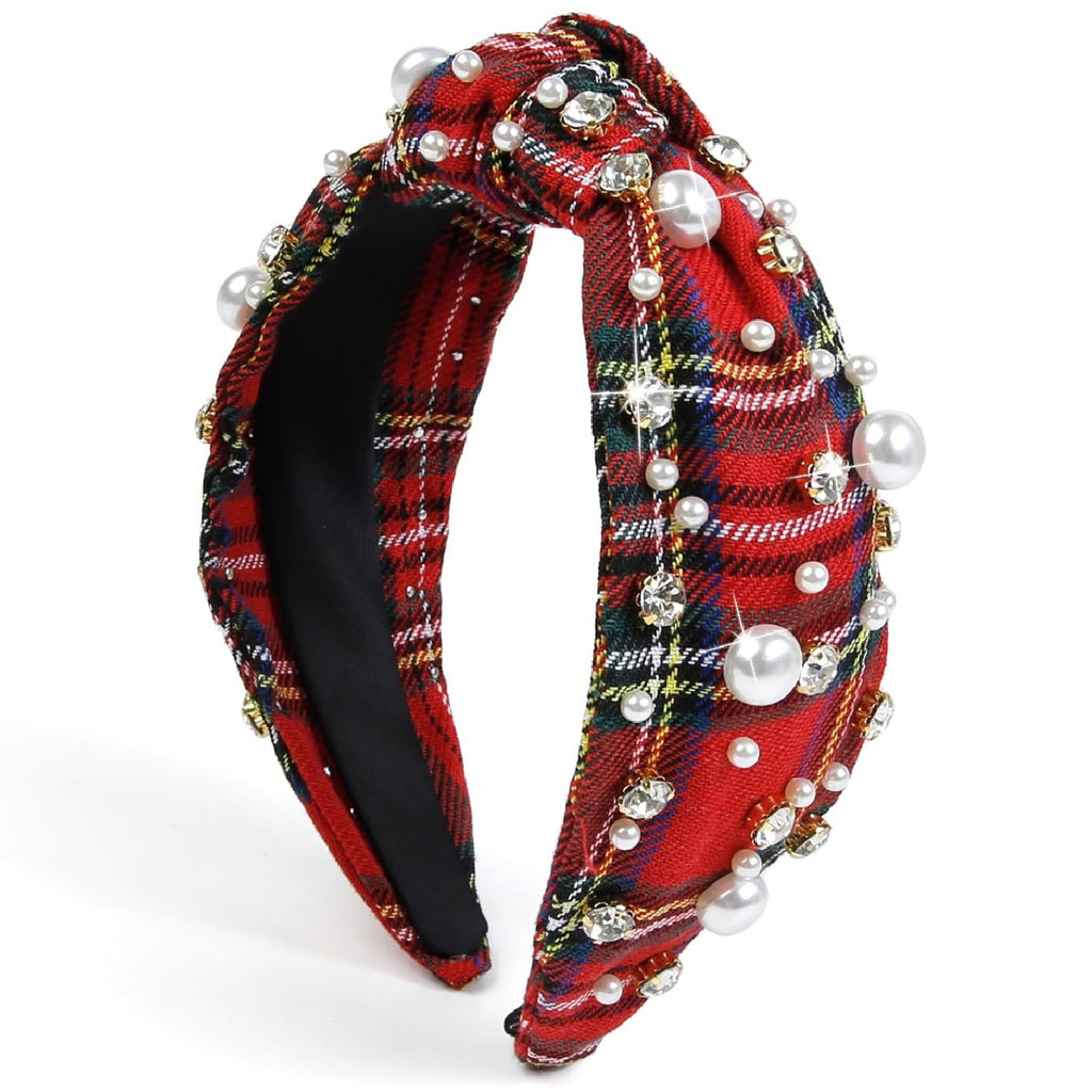 Christmas Headbands for Women Plaid Headband Knotted, Fashion Holiday Women Headbands for Hair Christmas Outfits Hair Accessories
