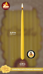 Beeswax Chanukah Candles Most Menorahs - Beeswax Candles, Premium Quality Pure Bees Wax for All 8 Nights of Hanukkah - Yellow - Standard Size Fits, 45 Count